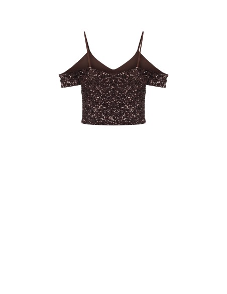 Met pailletten bedekte crop top van Rinascimento