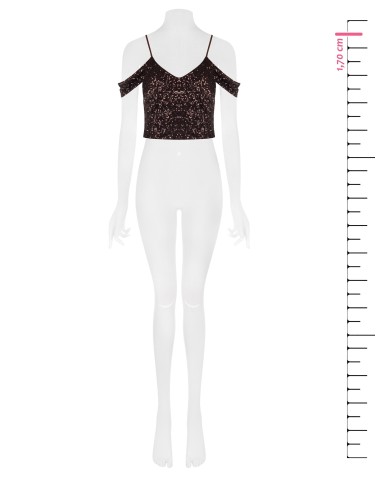 Crop top recouvert de paillettes Rinascimento