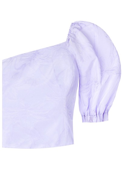 Crop top asymétrique en satin jacquard Rinascimento