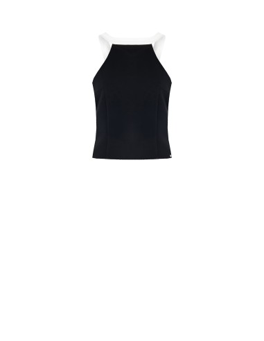 Strakke crop top van technische stof met strik aan de achterkant Rinascimento