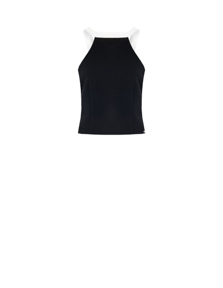 Strakke crop top van technische stof met strik aan de achterkant Rinascimento