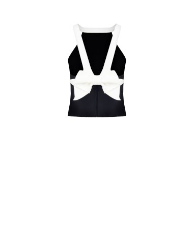 Strakke crop top van technische stof met strik aan de achterkant Rinascimento