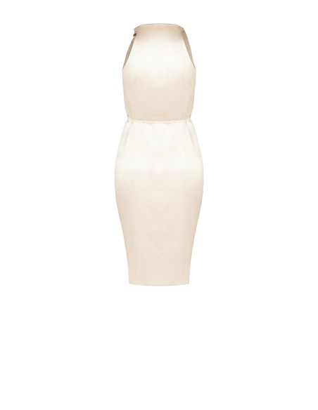 Robe courte portefeuille en satin légèrement froissé Rinascimento