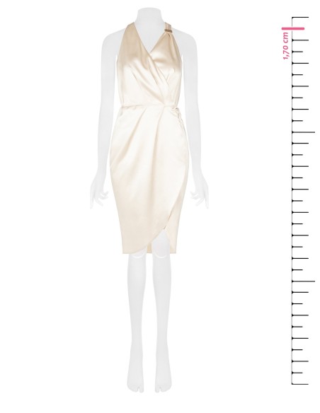 Robe courte portefeuille en satin légèrement froissé Rinascimento