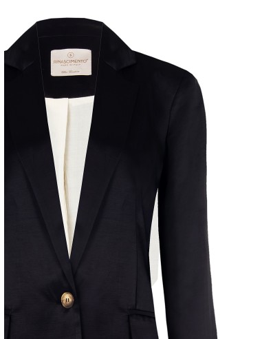 Veste blazer à un bouton en satin mat Rinascimento