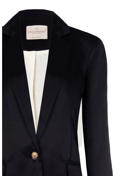 Veste blazer à un bouton en satin mat Rinascimento