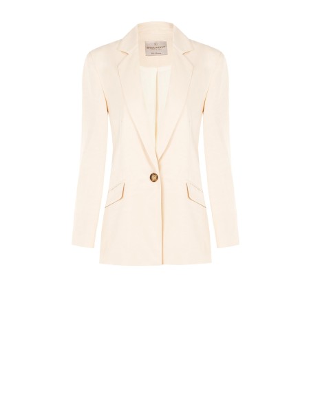 Veste blazer à un bouton en satin mat Rinascimento