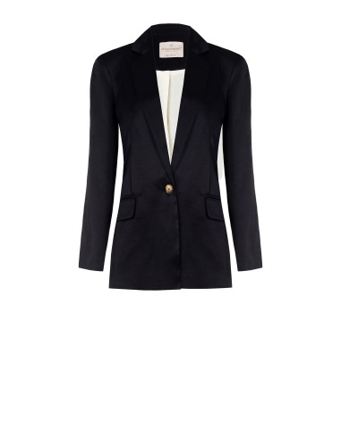 Veste blazer à un bouton en satin mat Rinascimento
