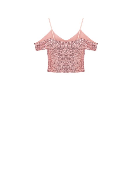 Met pailletten bedekte crop top van Rinascimento