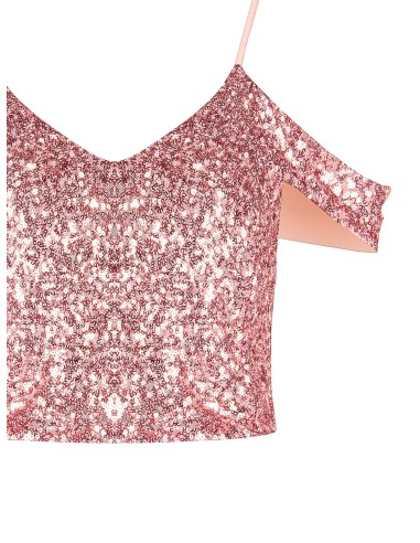 Crop top recouvert de paillettes Rinascimento