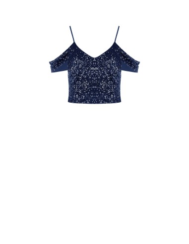 Met pailletten bedekte crop top van Rinascimento