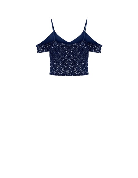 Crop top recouvert de paillettes Rinascimento