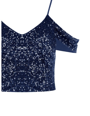 Crop top recouvert de paillettes Rinascimento