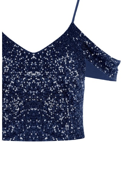 Crop top recouvert de paillettes Rinascimento