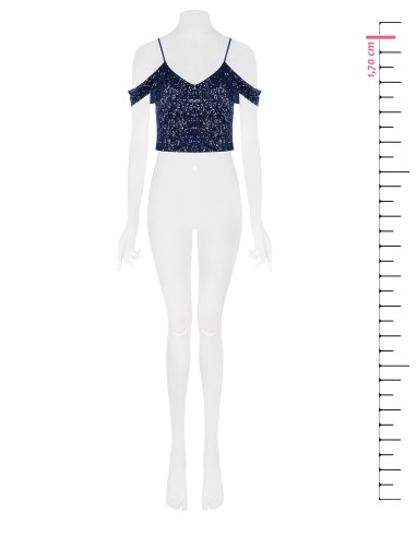 Met pailletten bedekte crop top van Rinascimento