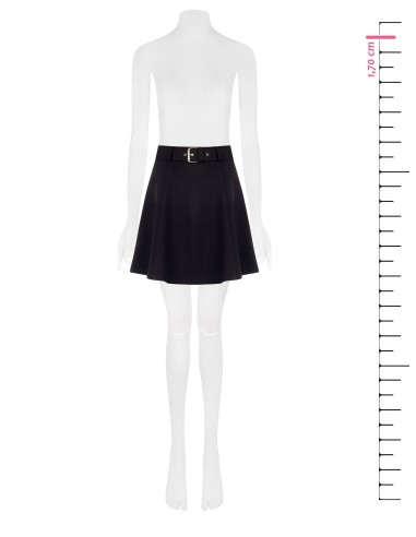Minijupe évasée en tissu bi-extensible avec ceinture rigide assortie Rinascimento