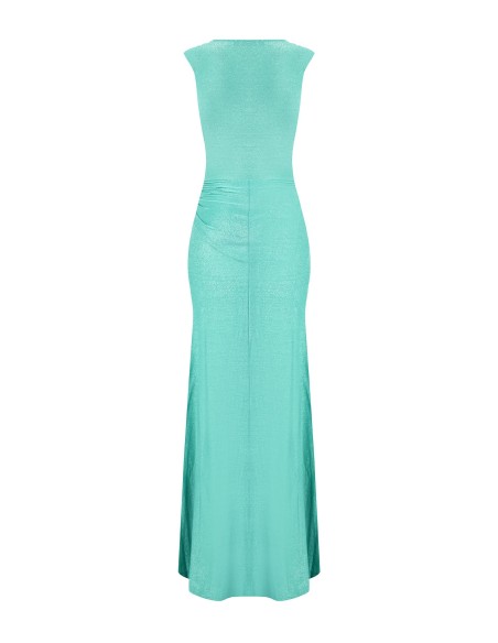 Robe longue moulante en lurex à effet pailleté avec bretelles Rinascimento