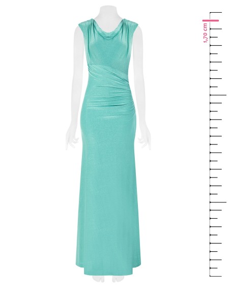 Lange aansluitende jurk van lurex met glittereffect en spaghettibandjes van Rinascimento