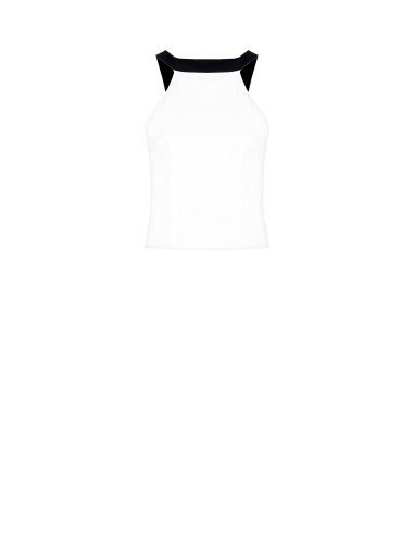 Crop-top ajusté en tissu technique avec nœud au dos Rinascimento
