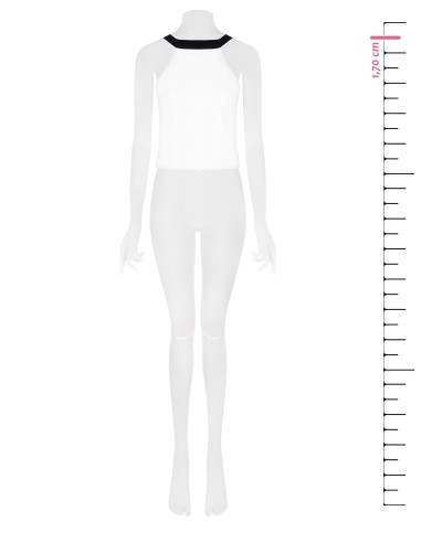 Crop-top ajusté en tissu technique avec nœud au dos Rinascimento