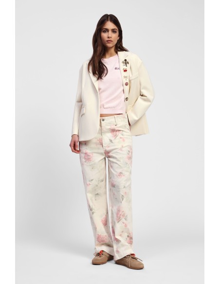 Wijde broek met bloemenmotief Dixie