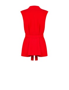 Veste blazer ouverte sans manches en tissu fluide avec ceinture assortie Rinascimento 2
