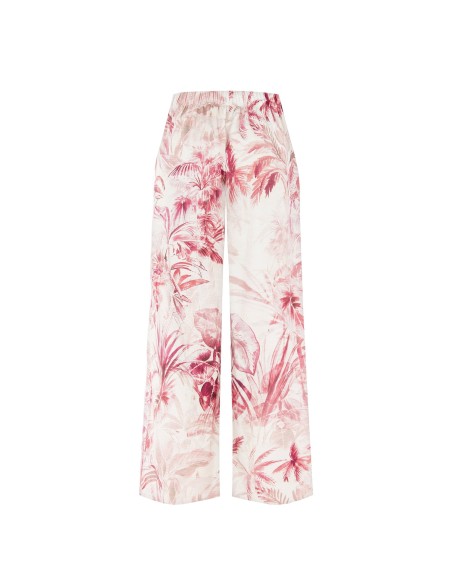 Pantalon palazzo en coton avec élastique au dos Rinascimento