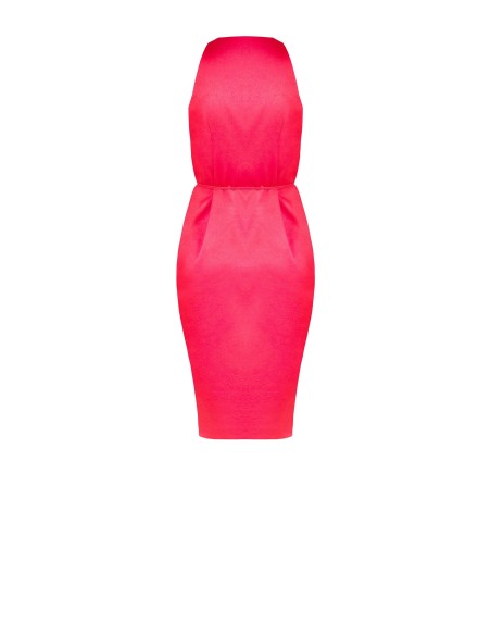 Robe courte portefeuille en satin légèrement froissé Rinascimento