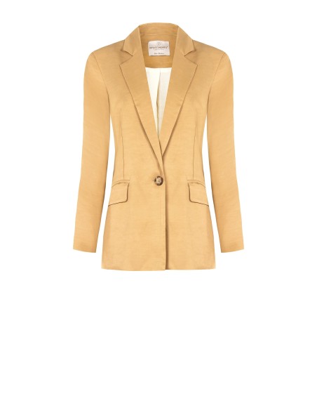 Veste blazer à un bouton en satin mat Rinascimento