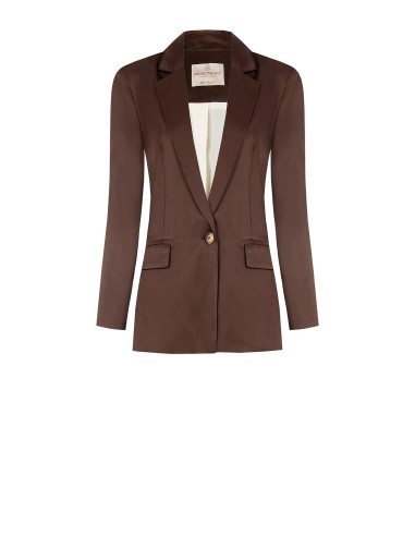 Veste blazer à un bouton en satin mat Rinascimento