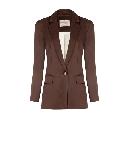 Veste blazer à un bouton en satin mat Rinascimento
