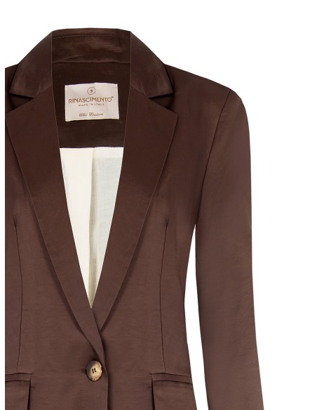 Veste blazer à un bouton en satin mat Rinascimento