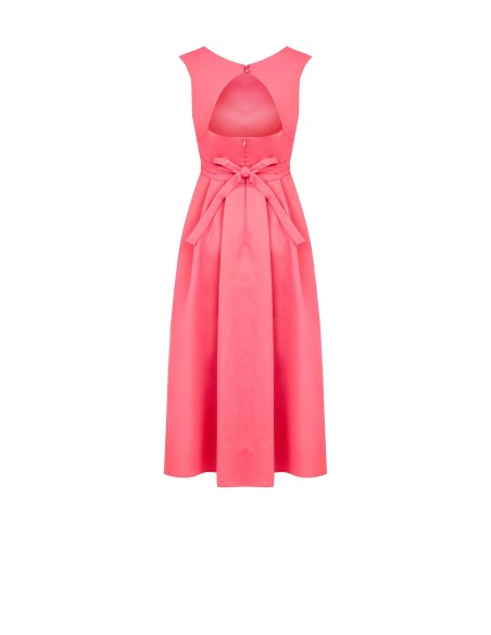 Robe midi évasée en mélange de coton avec ceinture bijou assortie Rinascimento