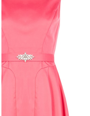 Robe midi évasée en mélange de coton avec ceinture bijou assortie Rinascimento