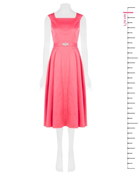 Robe midi évasée en mélange de coton avec ceinture bijou assortie Rinascimento