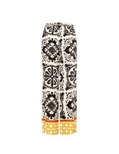 Pantalon large en viscose effet froissé avec ceinture assortie et élastique au dos Rinascimento 2
