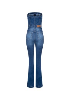 Denim jumpsuit met wijde pijpen van Rinascimento 2