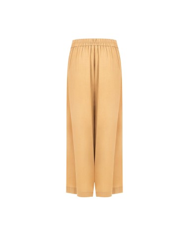 Pantalon palazzo extra-large en mélange de viscose et de lin, avec poches et élastique au dos Rinascimento