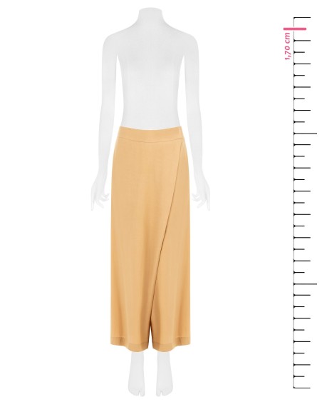 Pantalon palazzo extra-large en mélange de viscose et de lin, avec poches et élastique au dos Rinascimento