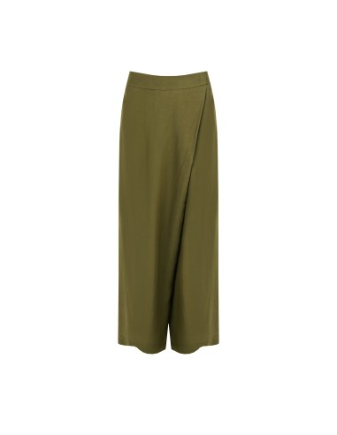 Pantalon palazzo extra-large en mélange de viscose et de lin, avec poches et élastique au dos Rinascimento