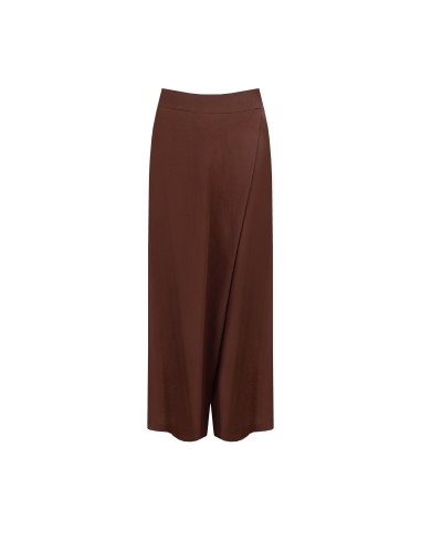 Pantalon palazzo extra-large en mélange de viscose et de lin, avec poches et élastique au dos Rinascimento