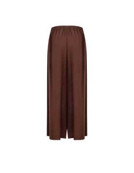 Pantalon palazzo extra-large en mélange de viscose et de lin, avec poches et élastique au dos Rinascimento