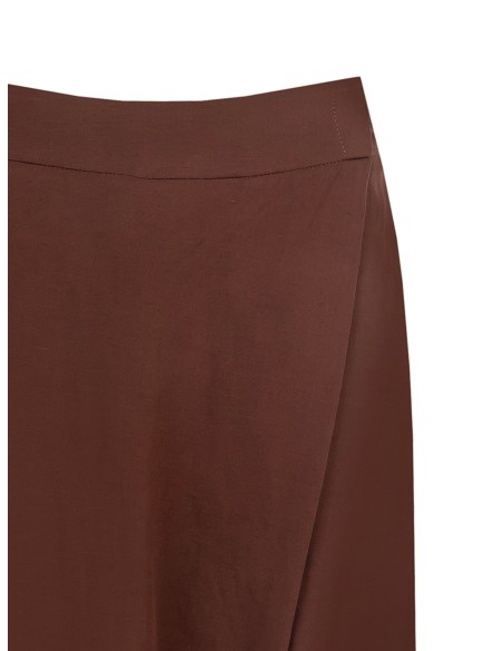 Pantalon palazzo extra-large en mélange de viscose et de lin, avec poches et élastique au dos Rinascimento