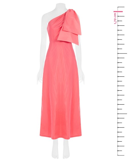 Robe longue asymétrique en nylon avec nœud Rinascimento