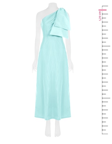 Robe longue asymétrique en nylon avec nœud Rinascimento
