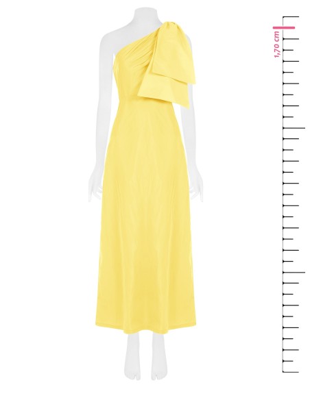 Robe longue asymétrique en nylon avec nœud Rinascimento