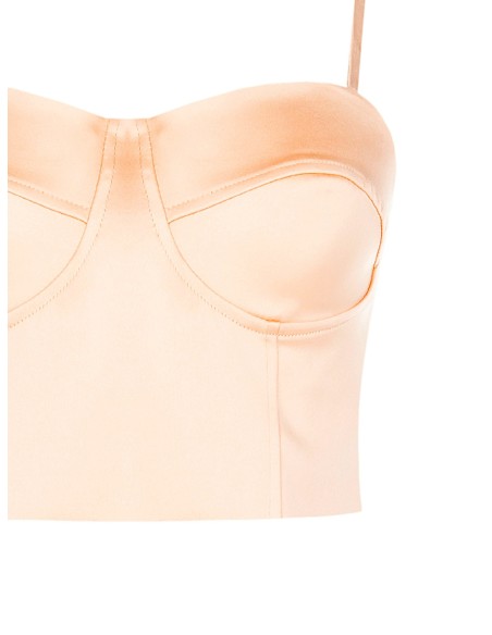Crop-top bustier en satin Rinascimento