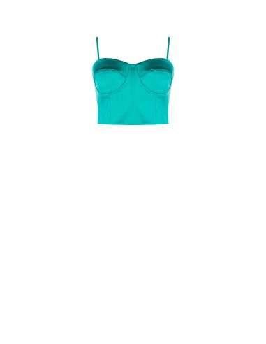 Crop-top bustier en satin Rinascimento