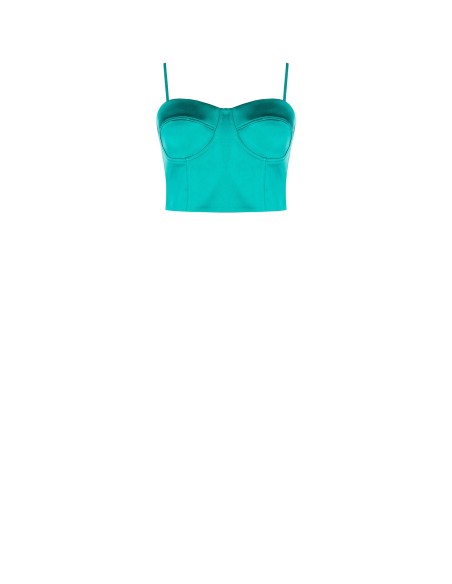 Bandeau-crop top van satijn van Rinascimento