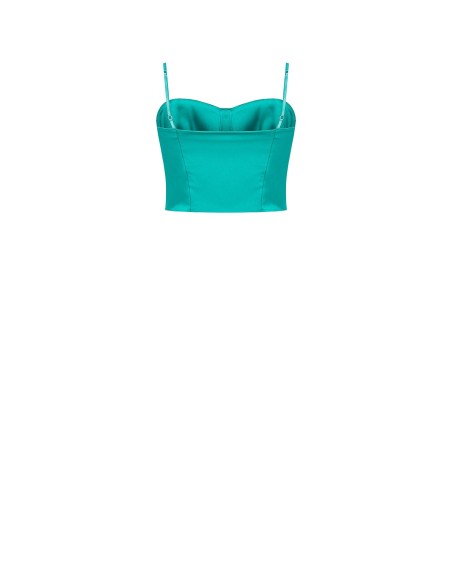 Crop-top bustier en satin Rinascimento